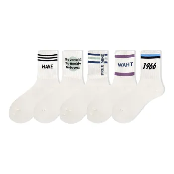 COTTON CHEESE Mid-Calf Socks Unisex 5 Pack