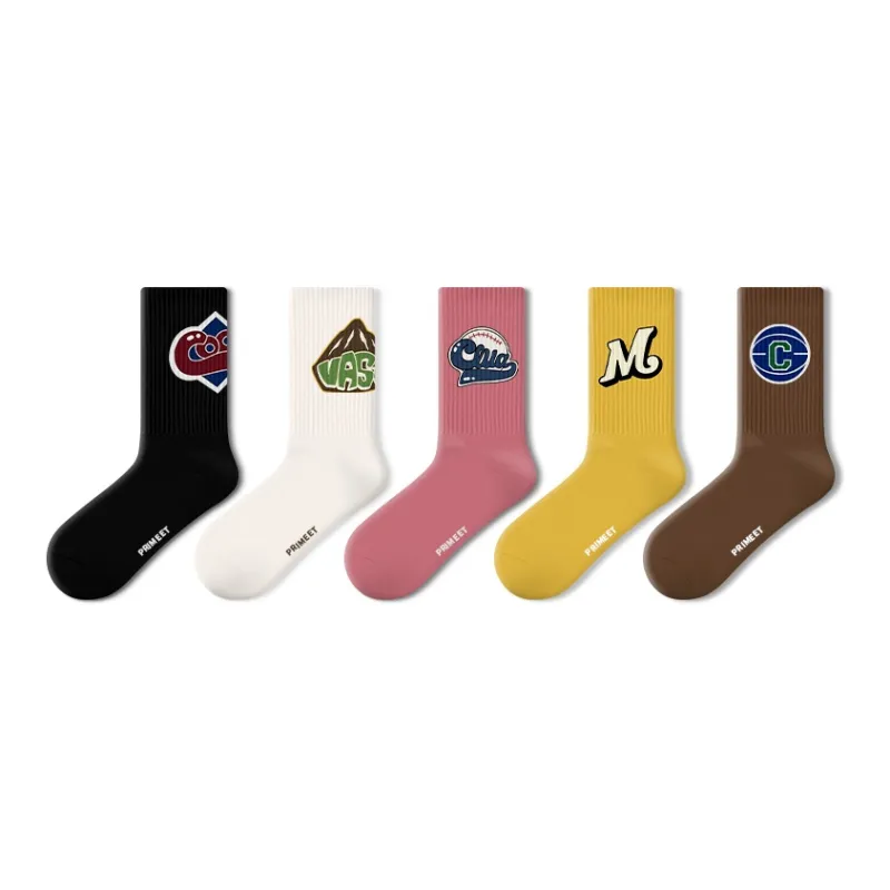 Primeet Mid Calf Socks Unisex 5 Pack-5