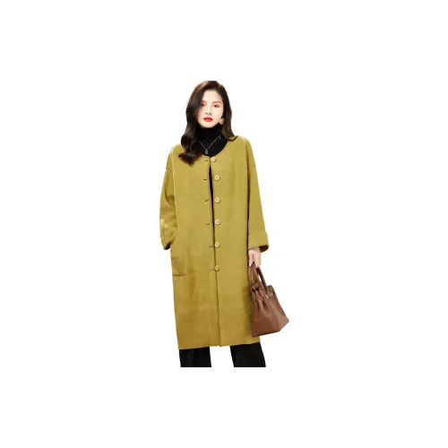 CARBAMMI Coats Women's Mustard Yellow