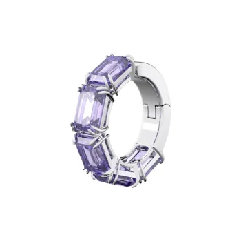 Swarovski Millenia Rhodium Plated Clip On Earrings Unisex Purple