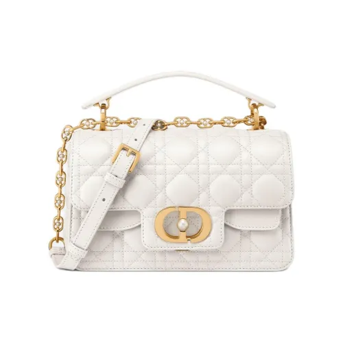 DIOR Cow Leather Shoulder Bag Crossbody Bag Handbag Small Size Women's Milk White