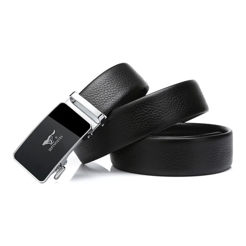SEPTWOLVES Cow Leather Automatic Buckle Belt Men's Width 3.5cm-6