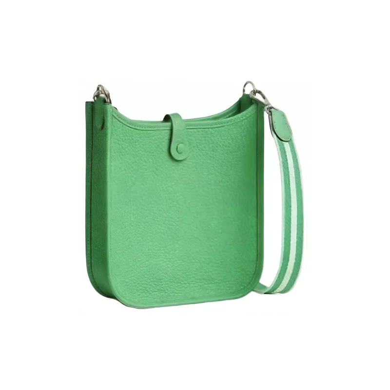 HERMES Evelyne Leather Crossbody Bag Shoulder Bag Unisex Green-5