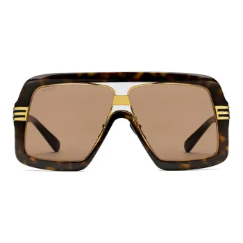 GUCCI Metal Aviator Sunglasses Men's Tortoiseshell