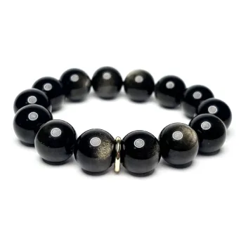 MOUNTAINS AND MANS Obsidian Fortune Beaded Bracelet Men's