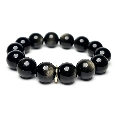 MOUNTAINS AND MANS Obsidian Fortune Beaded Bracelet Men's