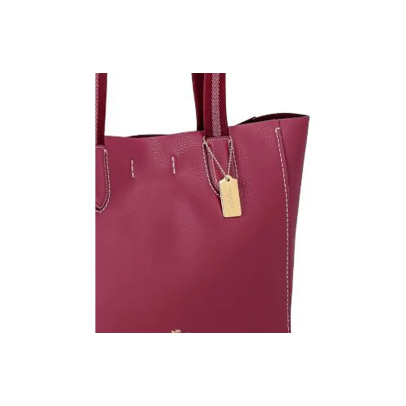 COACH Derby Leather Tote Bag, Shopping Bag, Handbag Tubas Women's Rouge Red-3