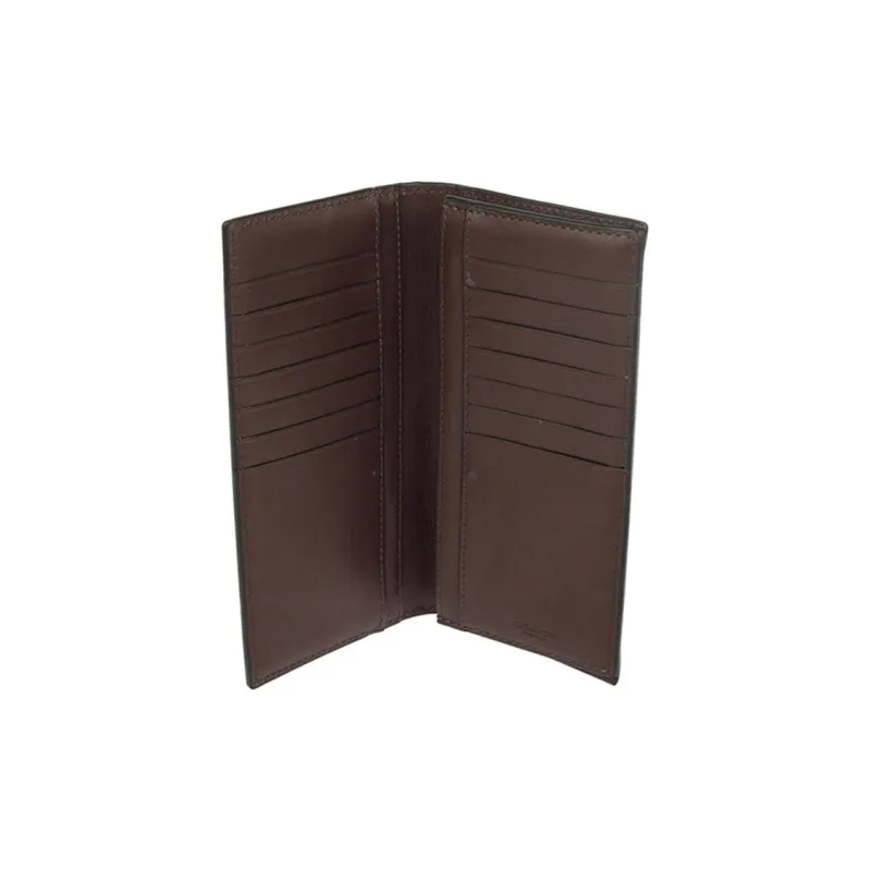 COACH Breast Pocket Cow Leather Wallet Women's Brown-3