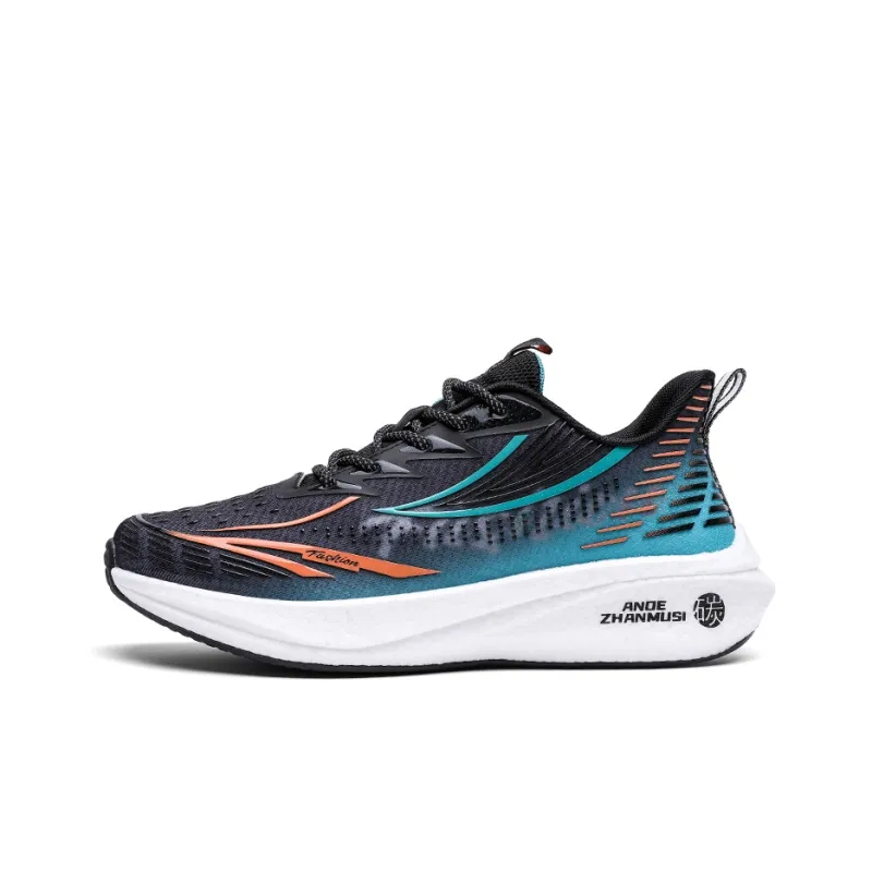 ANDEZHANMUSI Running Shoes Men Low Top Black Green-0