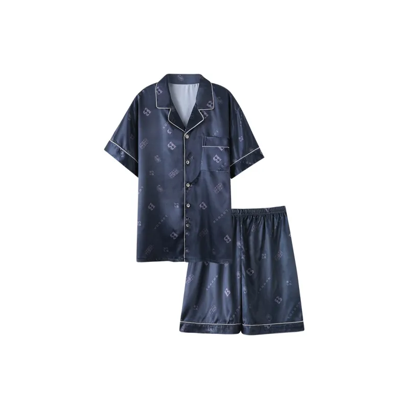 Mulong Family Pajama Set Men's Blue-0