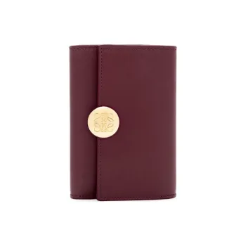 LOEWE Shiny Nappa Calfskin Wallet Small Size Women's Burgundy