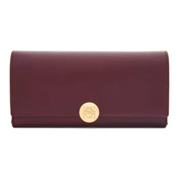 LOEWE Shiny Nappa Calfskin Wallet Women's Burgundy