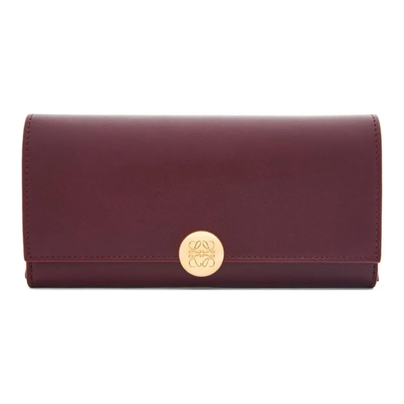 LOEWE Shiny Nappa Calfskin Wallet Women's Burgundy-0