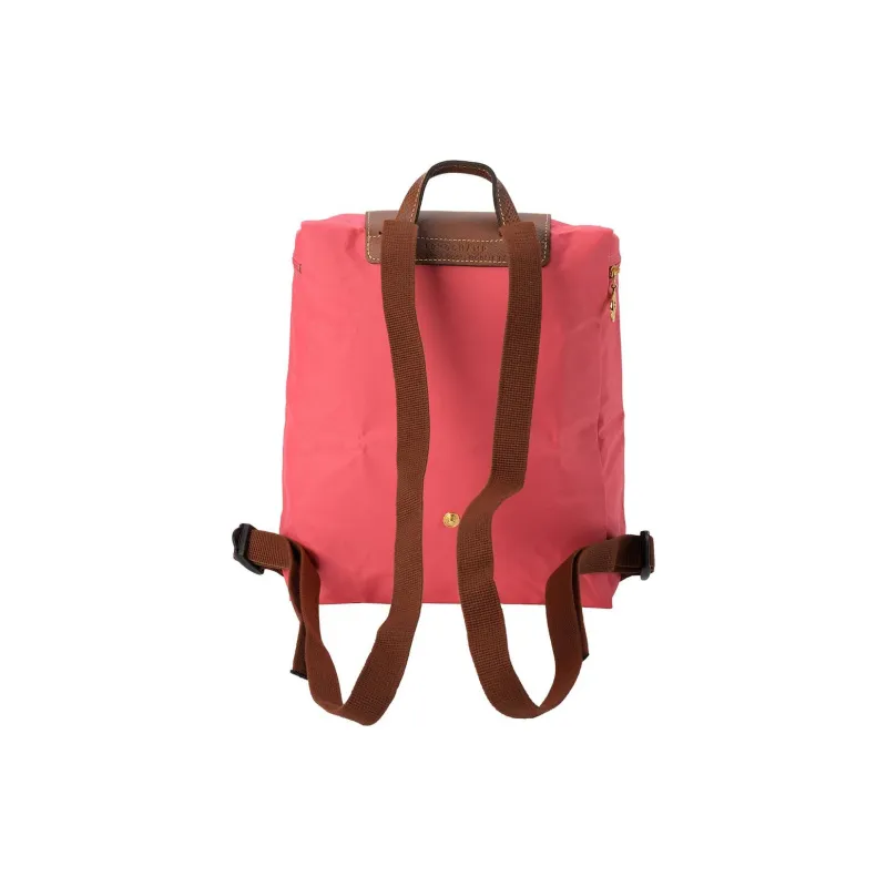 LONGCHAMP Le Pliage Polyamide With Calfskin Backpack Medium Size Men's Rose Red-5