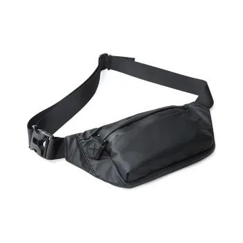 MOYYI PVC Sling Bag Fanny Pack Regular Unisex Black