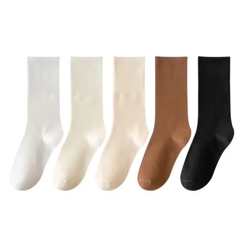 XXLLG Mid Calf Socks Women's Shopping Bag 5 Pack