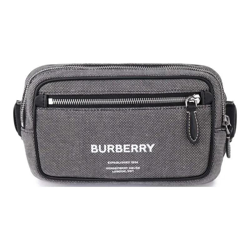 Burberry Cow Leather Sling Bag Fanny Pack Shoulder Bag Crossbody Bag Men's Gray-1