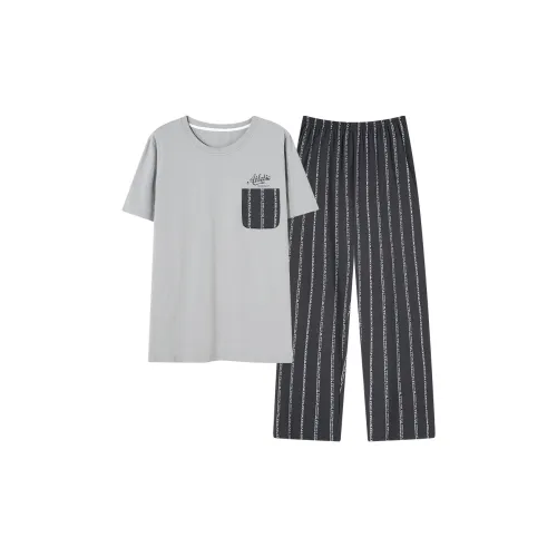 Follow The United States Pajama Set Men's Gray