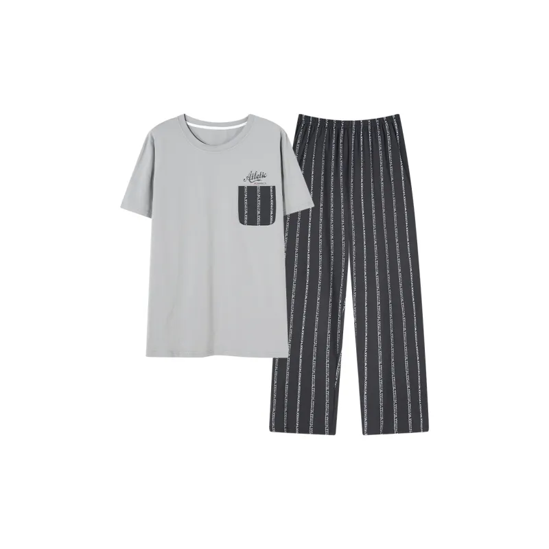 Follow The United States Pajama Set Men's Gray-0