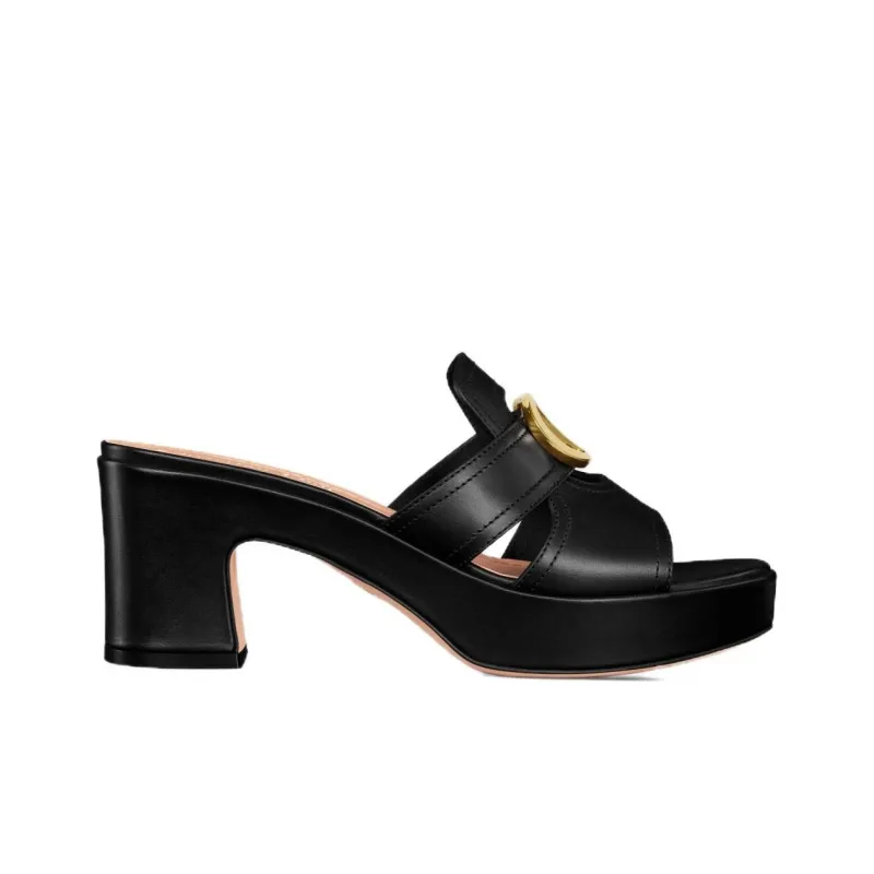 DIOR 30 Montaigne Slide Slippers Women's Black-1