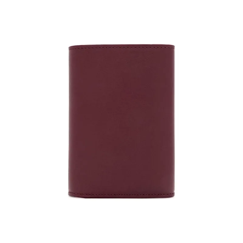 LOEWE Shiny Nappa Calfskin Wallet Small Size Women's Burgundy-1