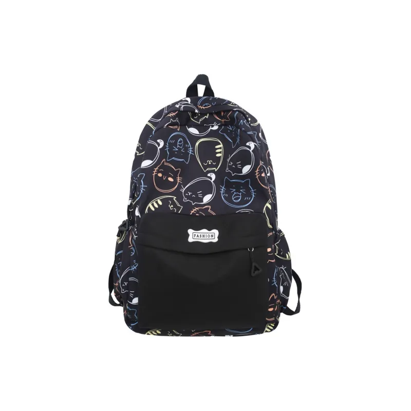 UNITE STAR Nylon Commute Large Capacity Travel Student Laptop Bag Backpack Women's Black White Orange/Black Orange-7
