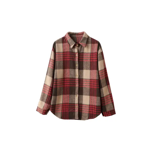 Huagaa Shirts Women's Red Stripe