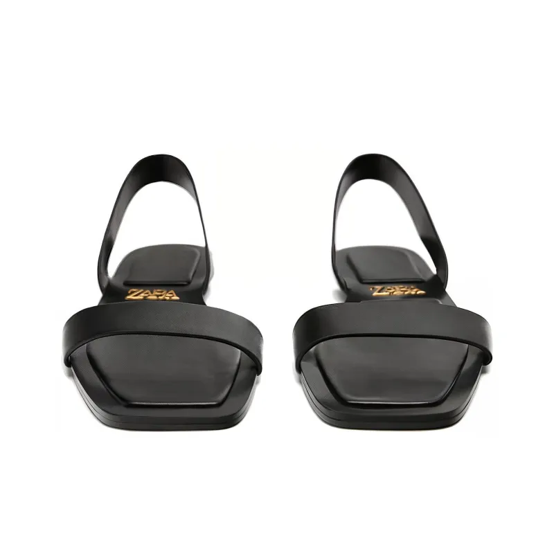 ZARA Strap Sandals Women's Black-2