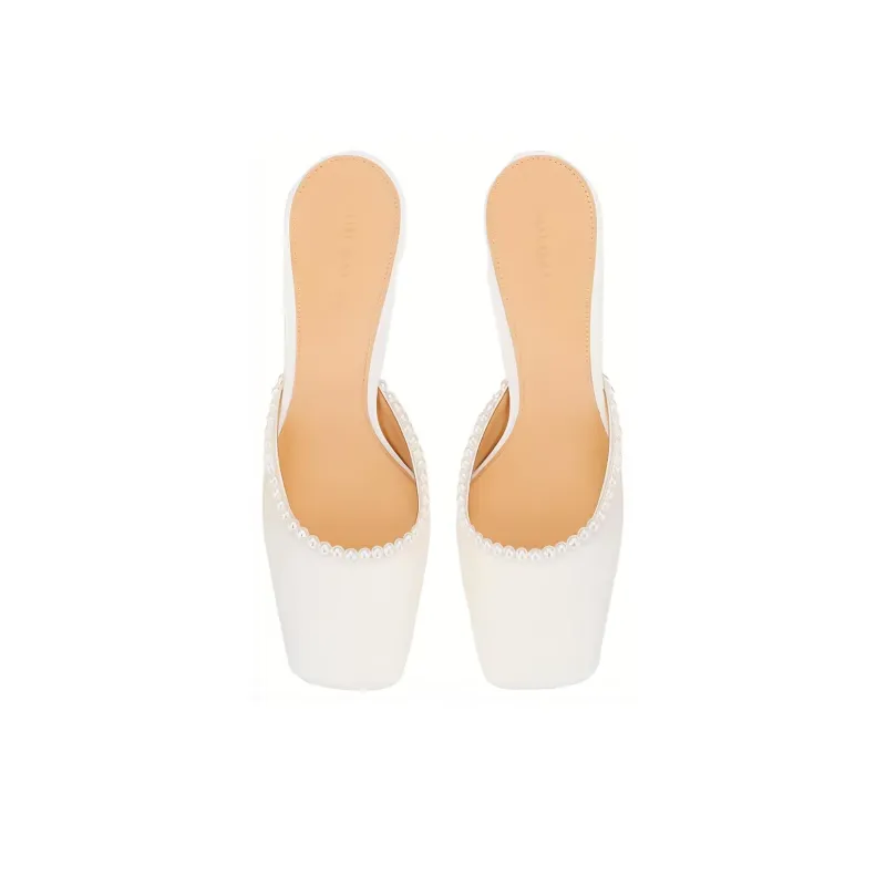 SHUDAIER Wrap-toe Slippers Women's Ecru-4