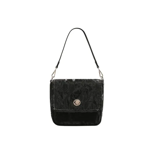 PESASRIE PU Shoulder Bag Crossbody Bag Handbags Regular Women's Black/Light Coffee