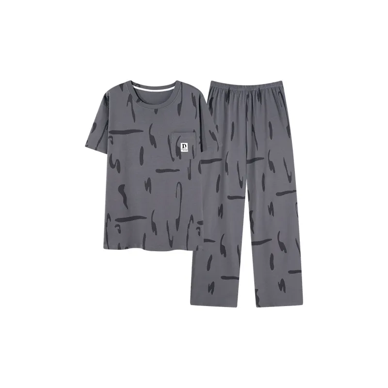 Follow The United States Pajama Set Men's Dark Gray-0