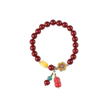 Ryukyu Reconstructed Cinnabar Bracelets Unisex