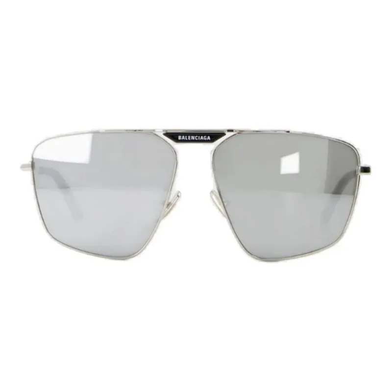 Balenciaga Metal Aviator Sunglasses Men's Silver-0