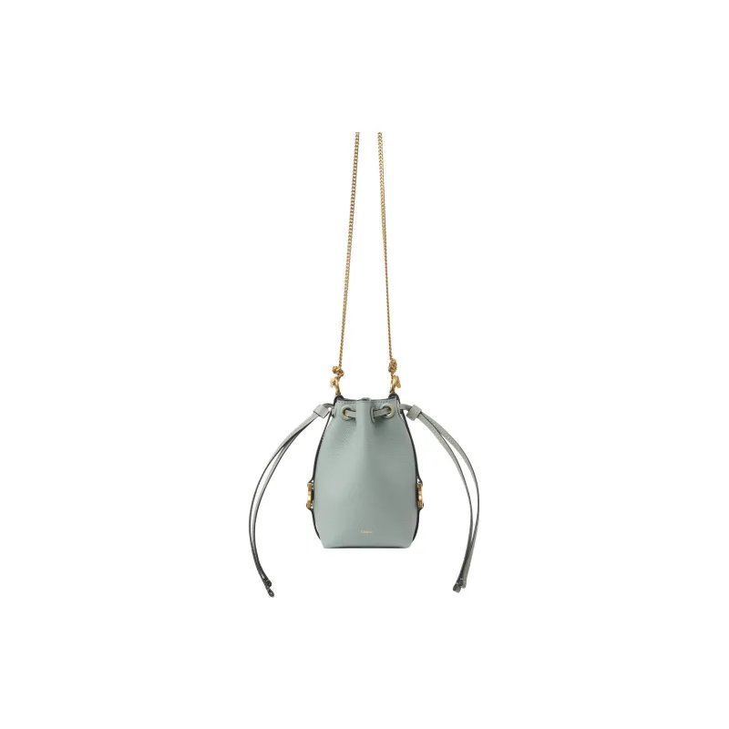 Chloe Marcie Grained Calfskin Bucket Bags Shoulder Bag Crossbody Bag Extra Mini Women's Gulf Green-1