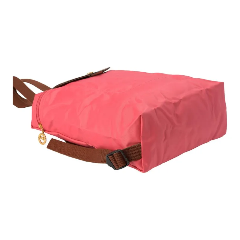 LONGCHAMP Le Pliage Polyamide With Calfskin Backpack Medium Size Men's Rose Red-4