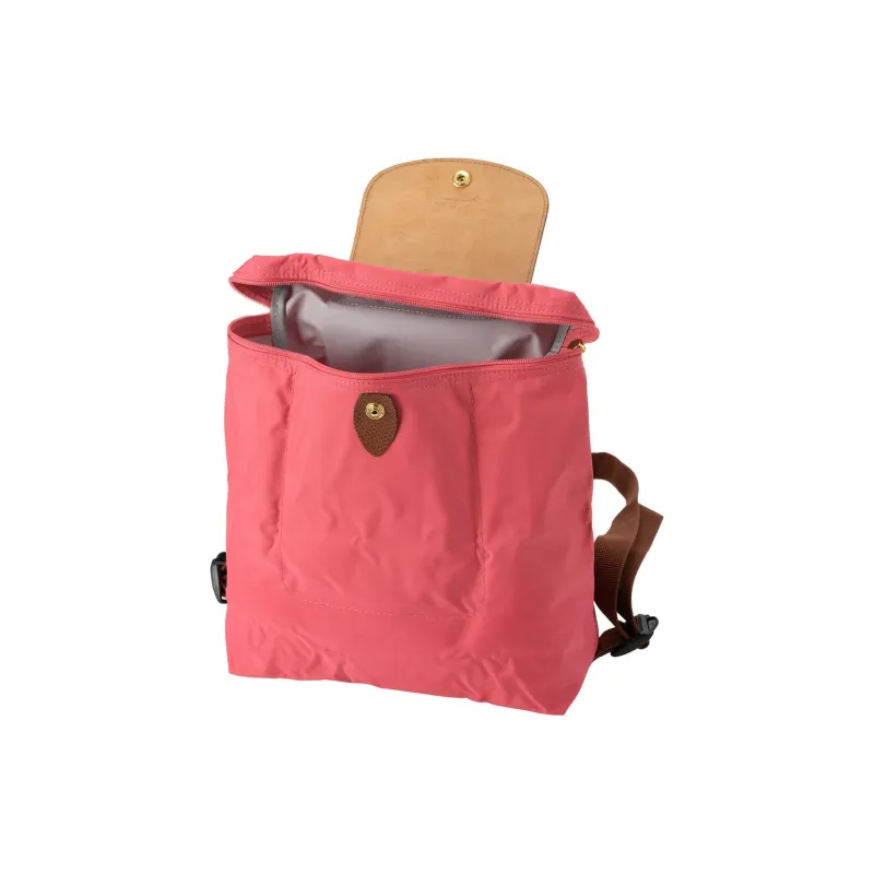 LONGCHAMP Le Pliage Polyamide With Calfskin Backpack Medium Size Men's Rose Red-3