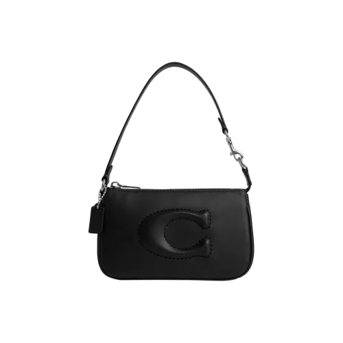 COACH Nolita Smooth Leather One Shoulder Handbags Small Size Women's Black