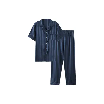 The Story Of The Flower Season Pajama Set Men's Blue Stripes