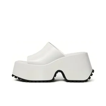 DYMONLATRY Slide Slippers 10cm Women's White