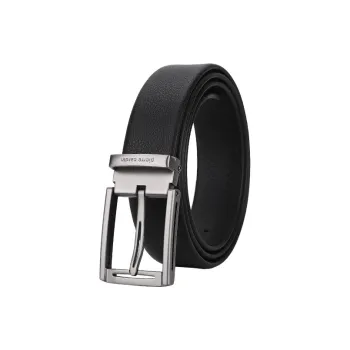 PIERRE CARDIN Genuine Leather Business Casual Belt Top Grain Cow Leather Belts Men's Black