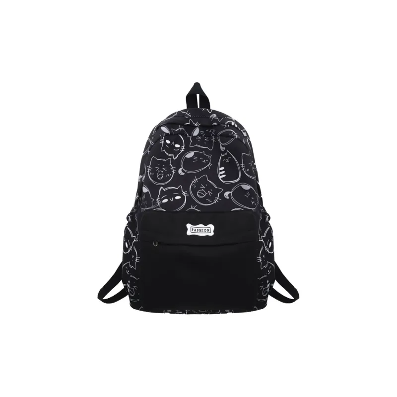 UNITE STAR Nylon Commute Large Capacity Travel Student Laptop Bag Backpack Women's Black White Orange/Black Orange-0