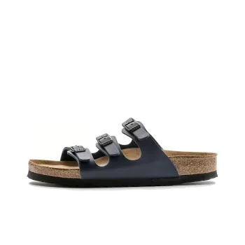 Birkenstock Rubber Sole Abrasion-Resistant Slide Slippers Women's Blue Narrow Fit