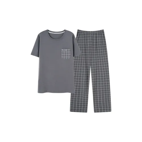 Follow The United States Pajama Set Men's Gray