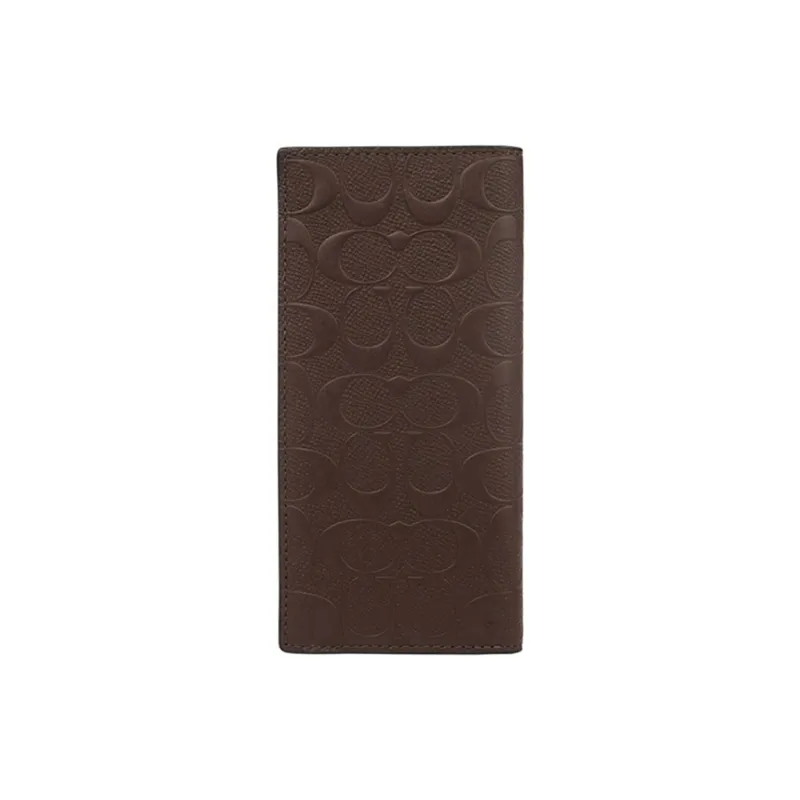 COACH Breast Pocket Cow Leather Wallet Women's Brown-1