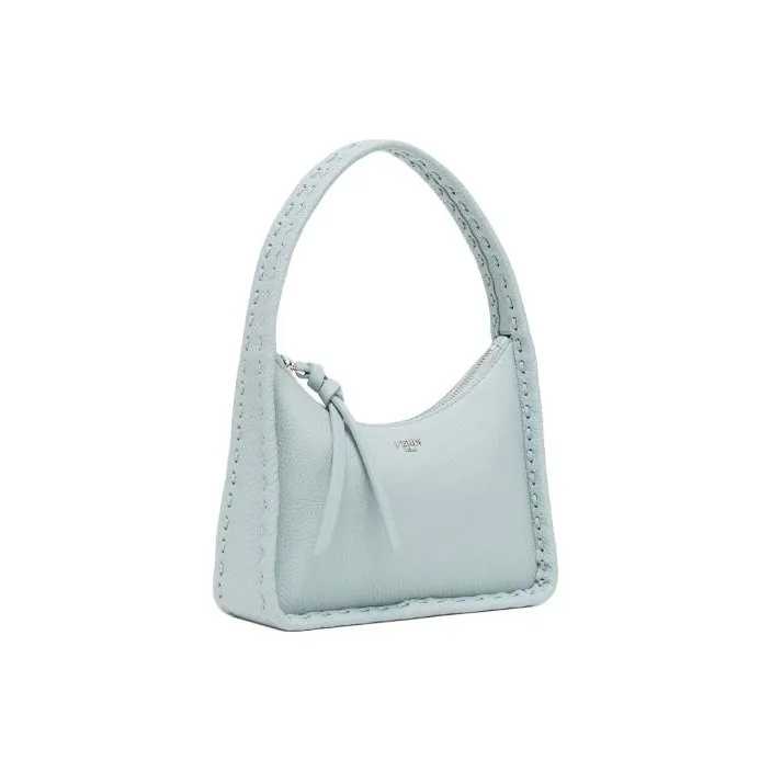 FENDI Calfskin Crescent Bag, Shoulder Bag, Handbag Mini Women's Light Blue-1