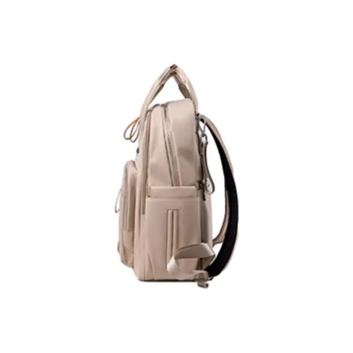 LEFF Nylon Fabric Baby And Mom Backpack Large Size Women's Milk Tea Apricot-2