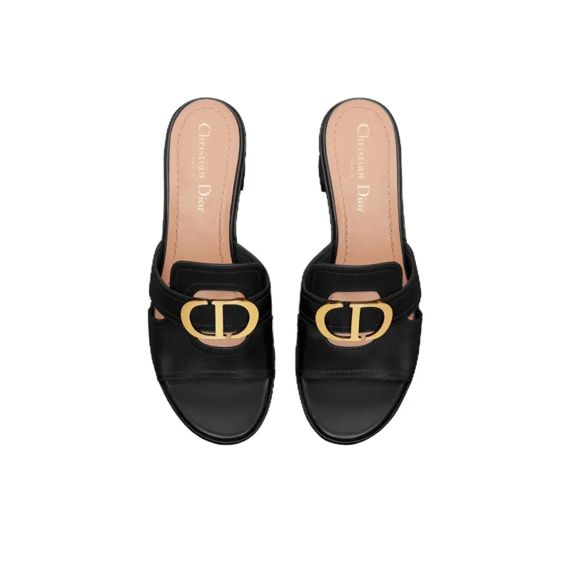 DIOR 30 Montaigne Slide Slippers Women's Black-4