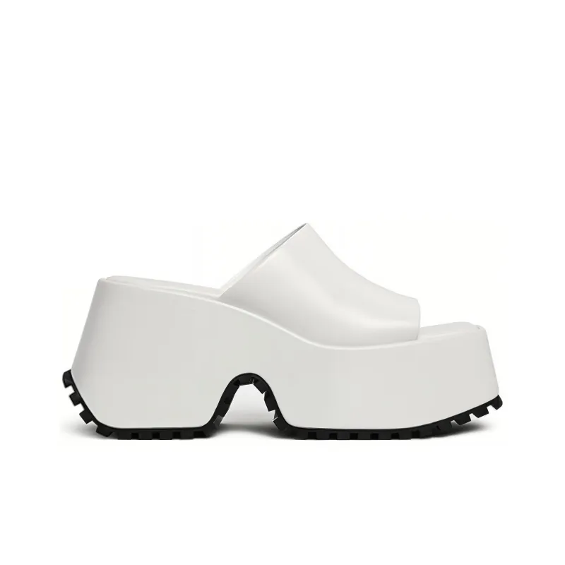 DYMONLATRY Slide Slippers 10cm Women's White-1