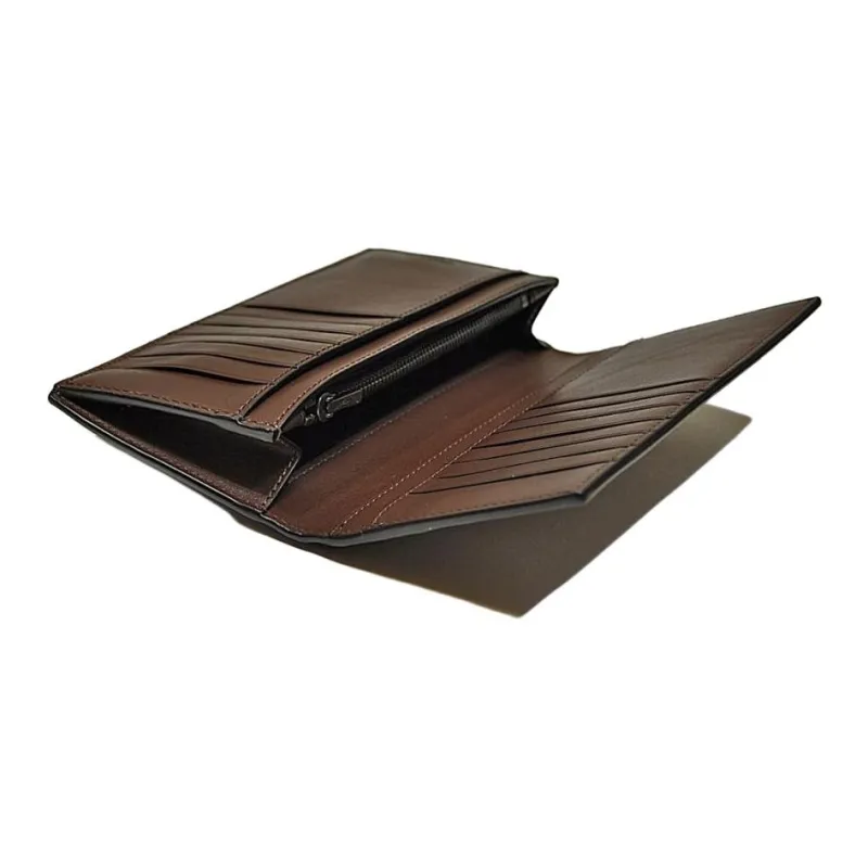 COACH Breast Pocket Cow Leather Wallet Women's Brown-4