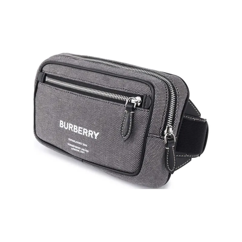 Burberry Cow Leather Sling Bag Fanny Pack Shoulder Bag Crossbody Bag Men's Gray-3